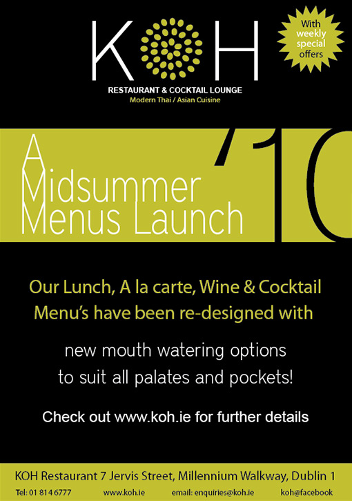 KOH Midsummer Menus Launch