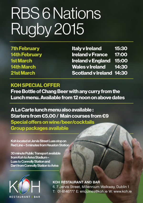 6 Nations Rugby 2015 fixtures poster